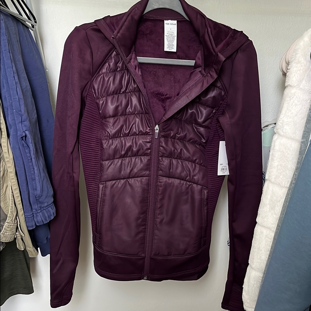 Tek Gear Purple Puffer Jacket with Quilted Design